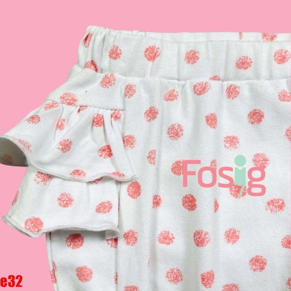  [1m-4m] Quần Short Cotton Bé Gái QSBG - Trắng Chấm Hồng 
