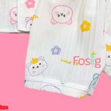  [6-9kg; 12-13kg] Set Đồ Bộ Ngủ Ngắn Pijama Vải Xô Cho Bé - Kem Gấu Hoa 