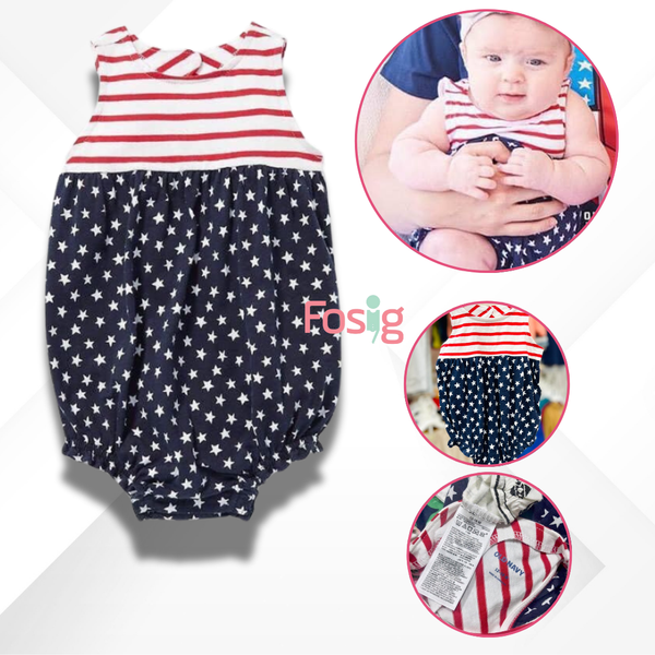  [0-3m] Romper Đùi Bé Gái ON - Xanh Navy Sao 