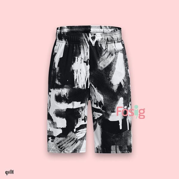  [16-22kg] Quần Short Thun Sport Bé Trai Under - Trắng Đen 