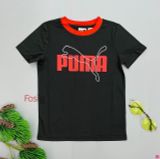  [11-14kg] Áo Thun Tay Ngắn Bé Trai PM - Đen Puma Đỏ [Polyester] 