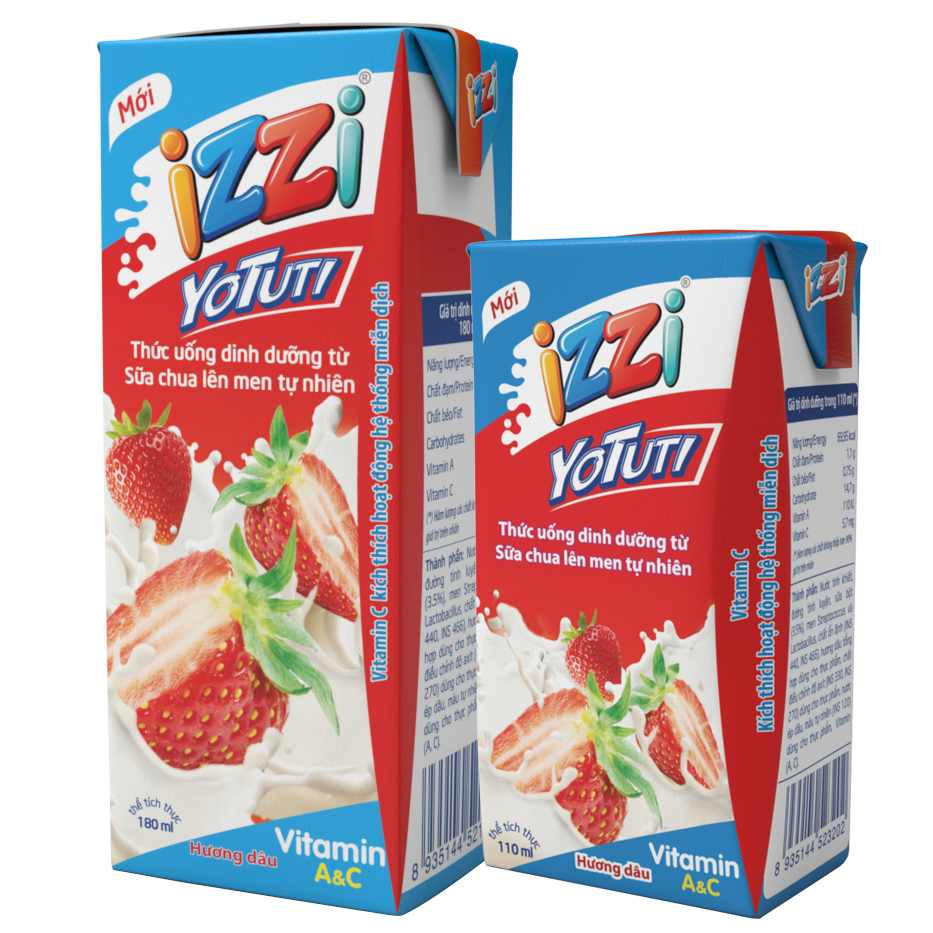 SỮA CHUA UỐNG IZZI YOTUTI HƯƠNG DÂU 110ML