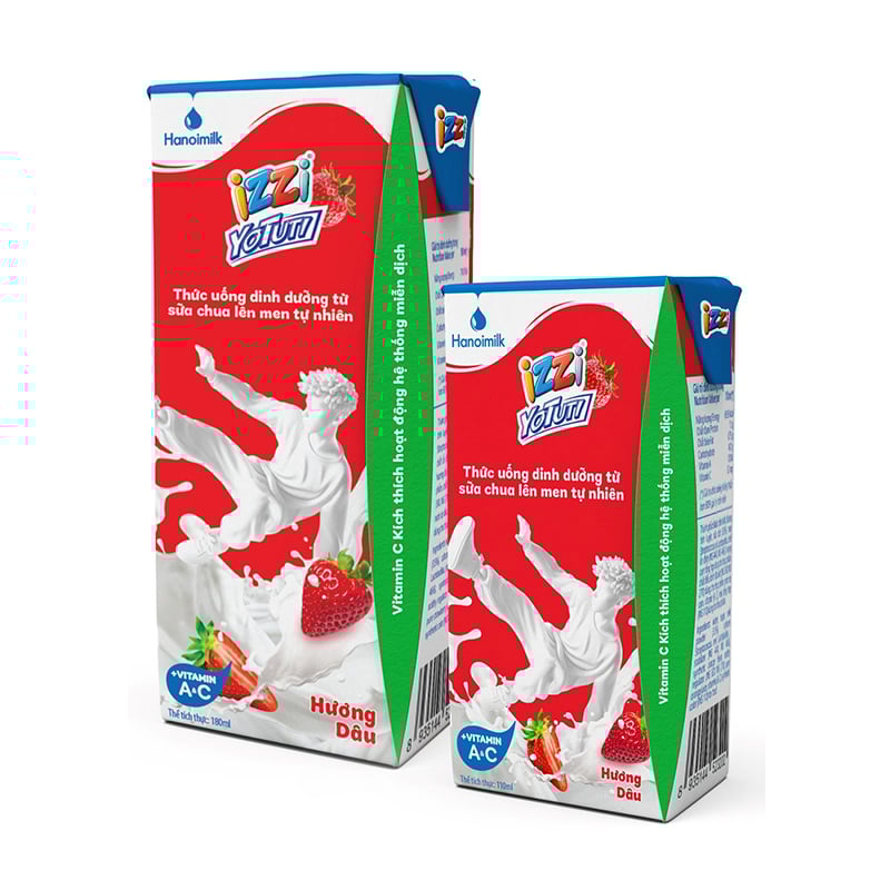 SỮA CHUA UỐNG IZZI YOTUTI HƯƠNG DÂU 110ML