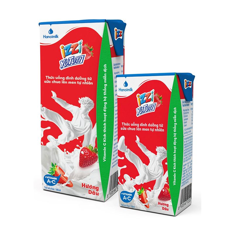 SỮA CHUA UỐNG IZZI YOTUTI HƯƠNG DÂU 110ML
