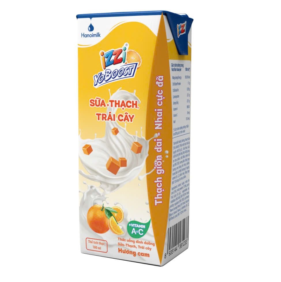 THỨC UỐNG DINH DƯỠNG SỮA + THẠCH, TRÁI CÂY HƯƠNG CAM 180ML