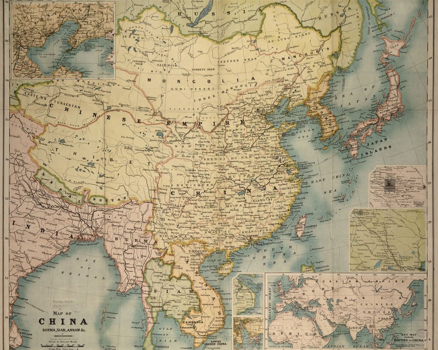 map of china ready vintage asia maps