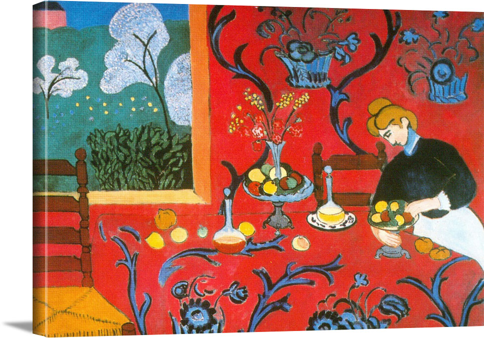 Harmony In Red La Desserte by Henri Matisse Print from Print Masterpieces.  All Artwork can be Optionally Framed. Print Masterpieces - Curated Fine Art  Canvas Prints and Oil on Canvas Artwork