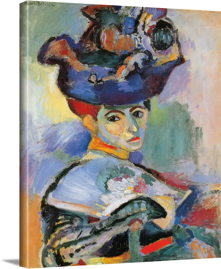 Woman With The Hat by Henri Matisse Print from Print Masterpieces. All  Artwork can be Optionally Framed. Print Masterpieces - Curated Fine Art  Canvas Prints and Oil on Canvas Artwork