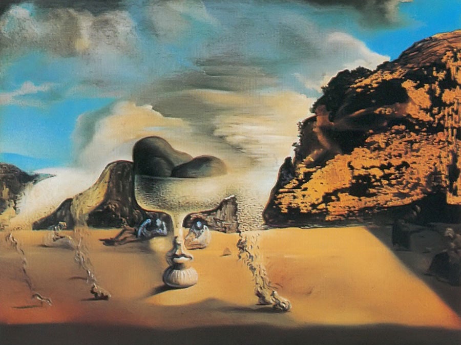 Invisible Afghan Housn With The Apparition On The Beach by Dali Print from  Print Masterpieces. All Artwork can be Optionally Framed. Print  Masterpieces - Curated Fine Art Canvas Prints and Oil on