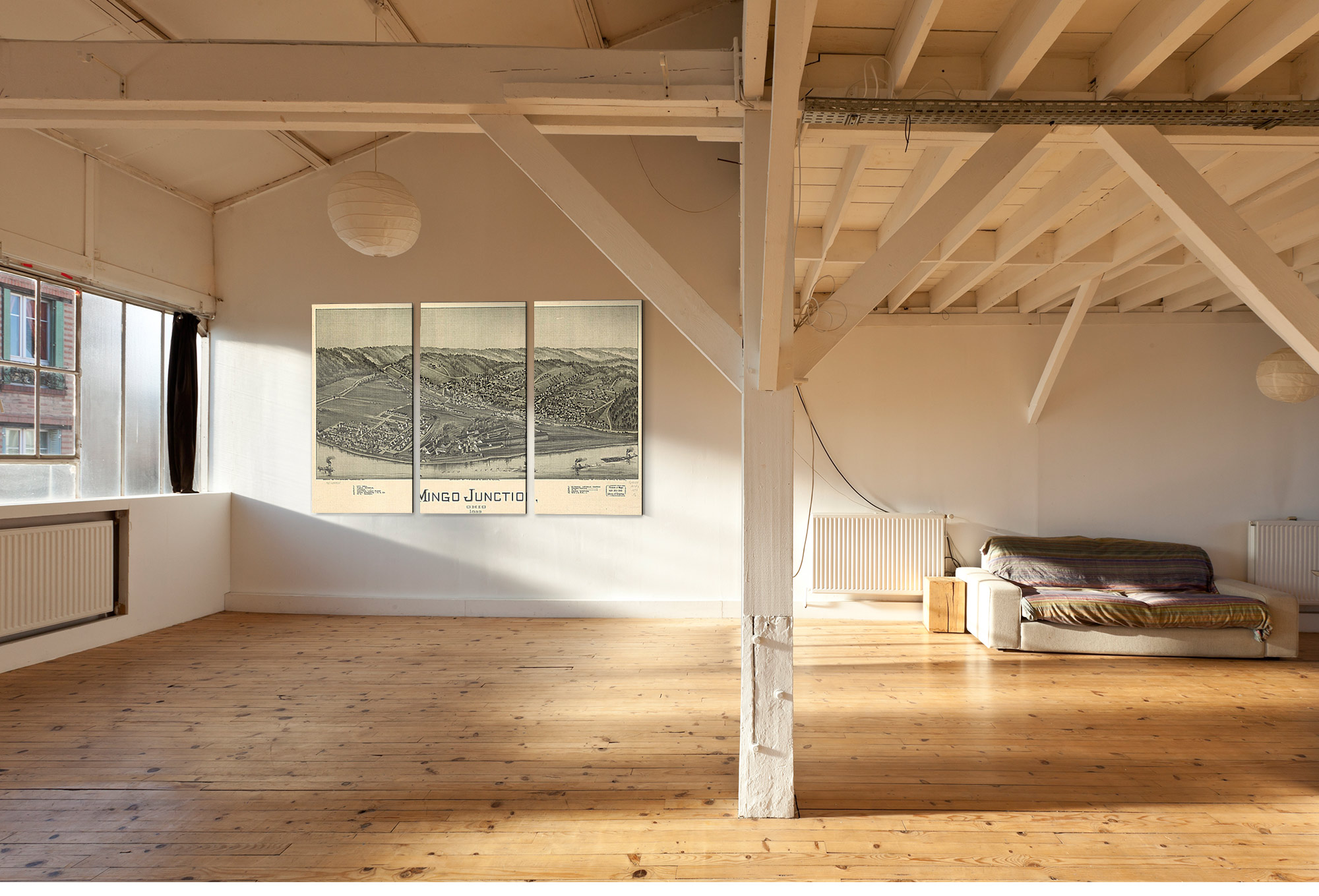 Mingo Junction Ohio 1899 LARGE Vintage Map Print Masterpieces Curated