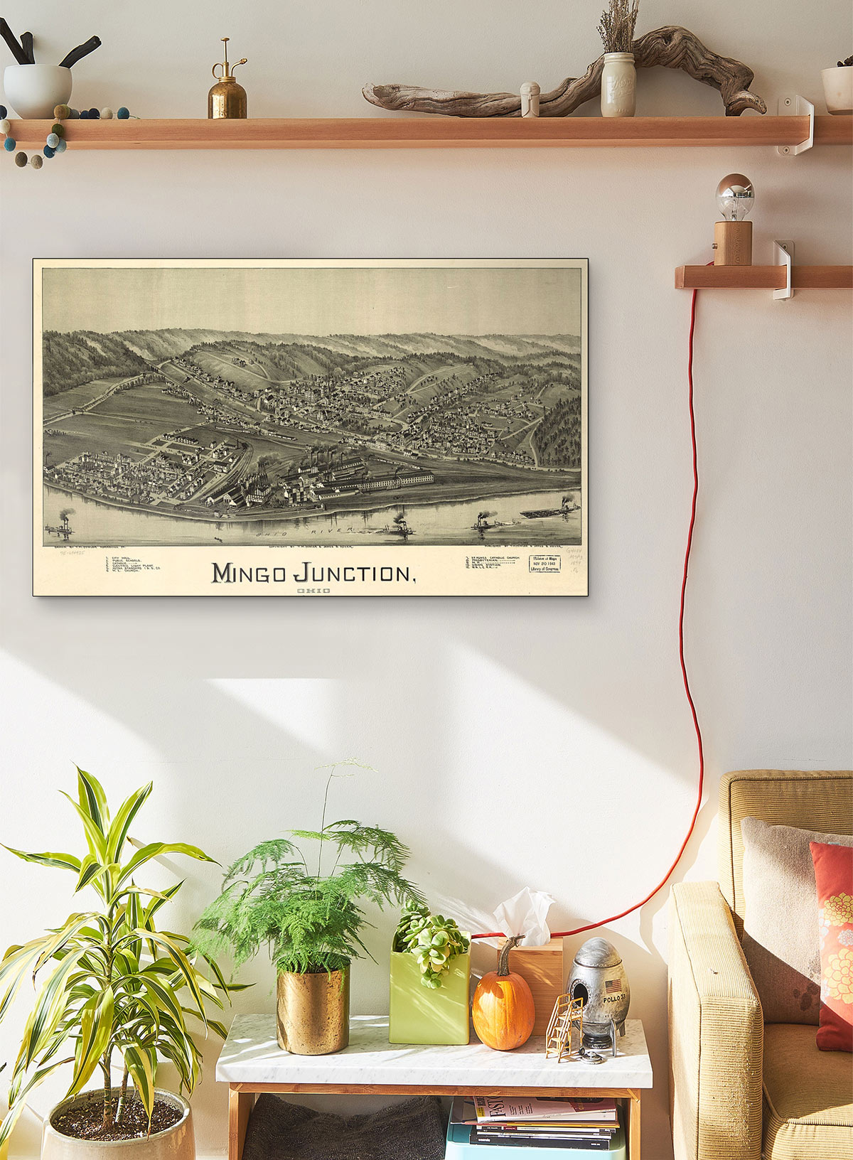 Mingo Junction Ohio 1899 LARGE Vintage Map Print Masterpieces Curated