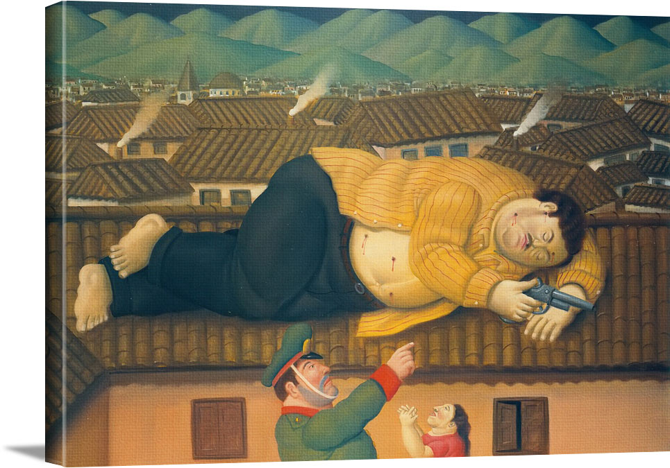 Pablo Escobar Dead by Botero Print from Print Masterpieces. All Artwor  Print Masterpieces - Curated Fine Art Canvas Prints and Oil on Canvas  Artwork