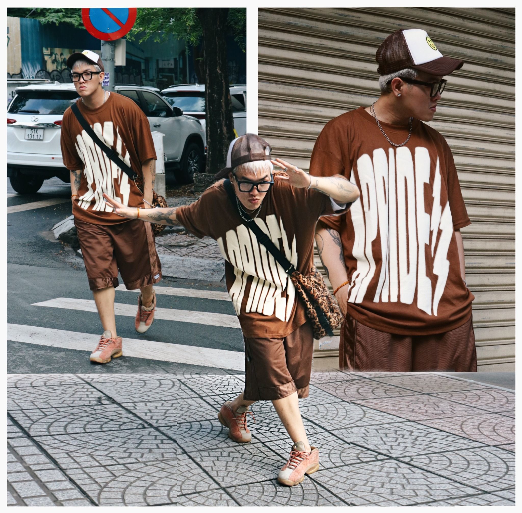  Tee Apride Blurred Logo - Brown 