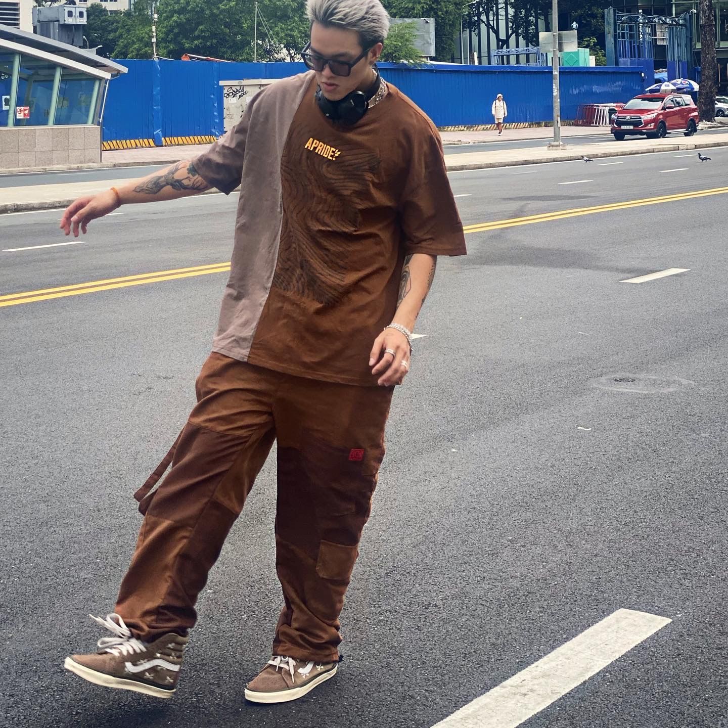  Apride Brown Suede Cargo Pants 