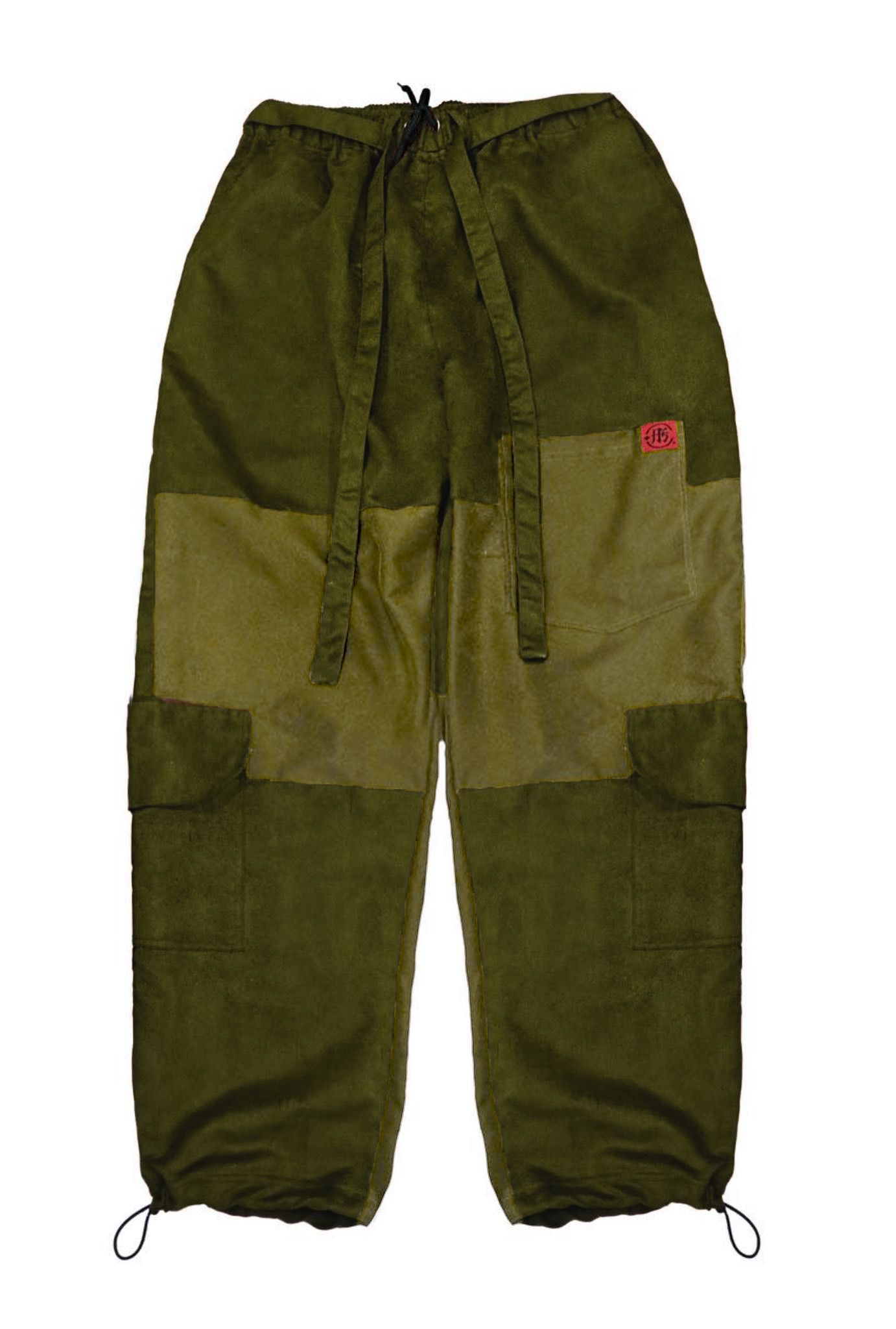  Apride Olive Suede Cargo Pants 