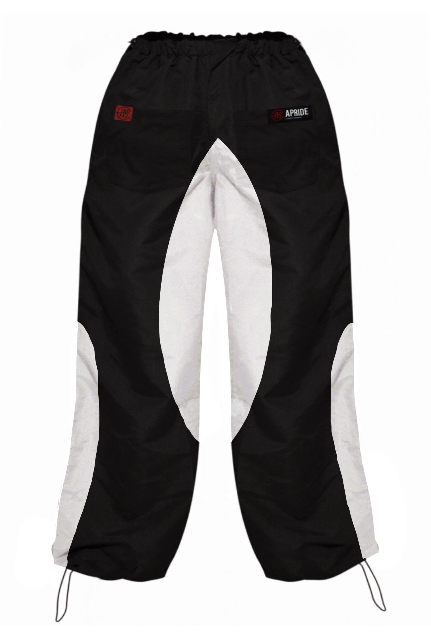  Apride Parachute Patching Pants Black and White 