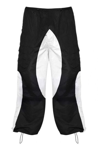  Apride Parachute Patching Pants Black and White 