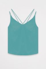 Sleeveless/camisole tops casual style lụa xanh ngọc