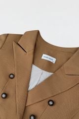 Blazer casual style tech lóng vuông camel