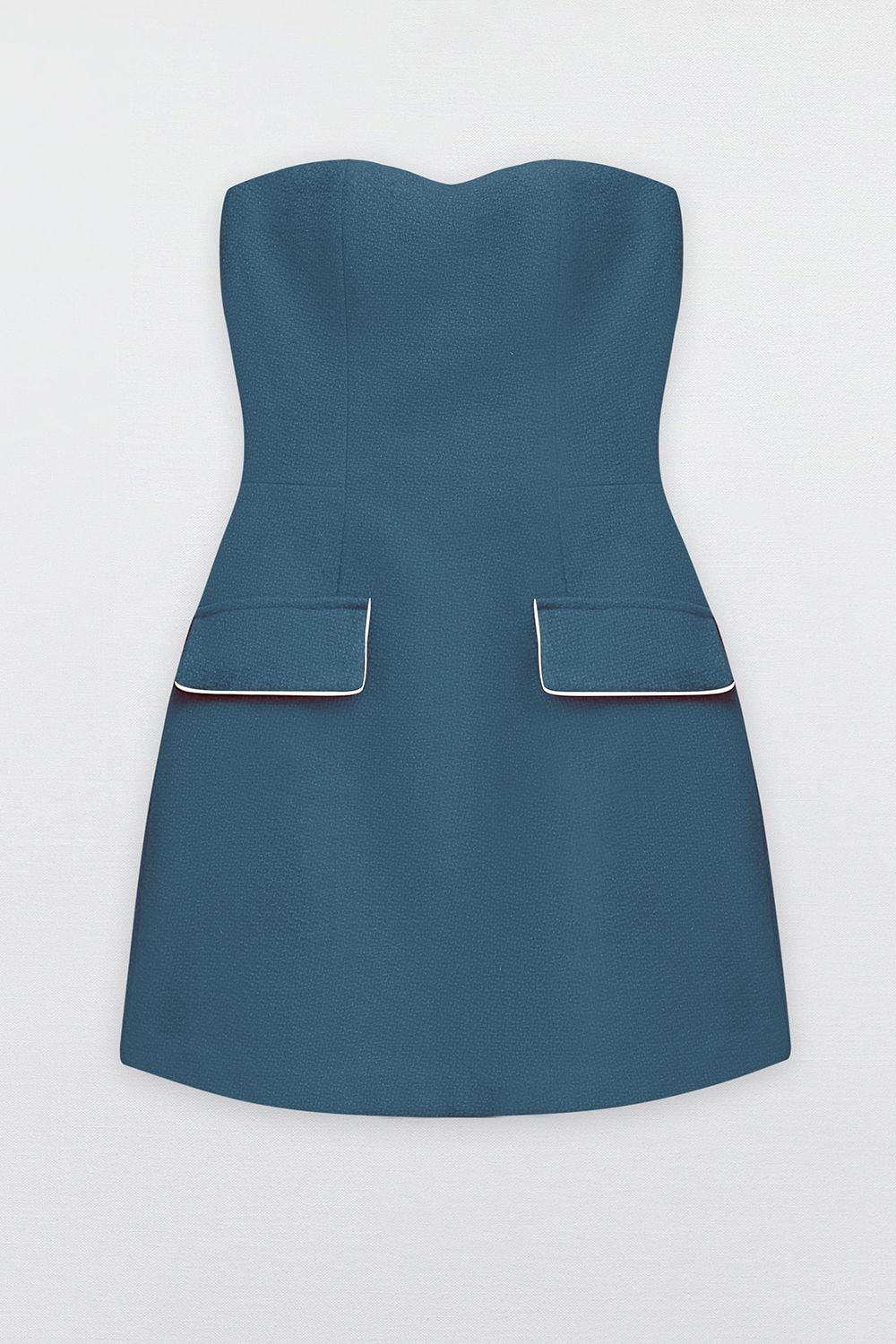 Đầm sleeveless text xanh cổ vịt lé túi ( không kèm áo)