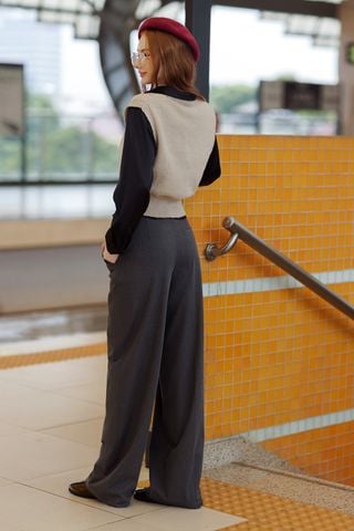 Culottes casual style tuytsy trơn gray