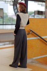 Culottes casual style tuytsy trơn gray