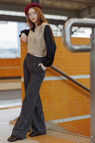 Culottes casual style tuytsy trơn gray