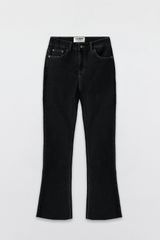 Flare jeans casual style denim trơn đen