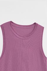 Sleeveless sweaters casual style len dệt tím