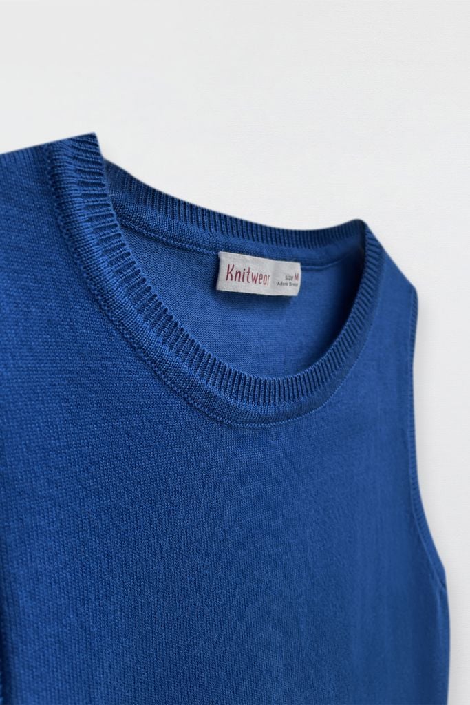 Sleeveless sweaters casual style len dệt cobalt