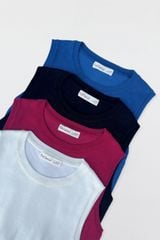 Sleeveless sweaters casual style len dệt trắng