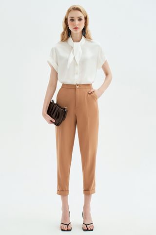 Basic trousers casual style tuytsy capuchino lơ vê