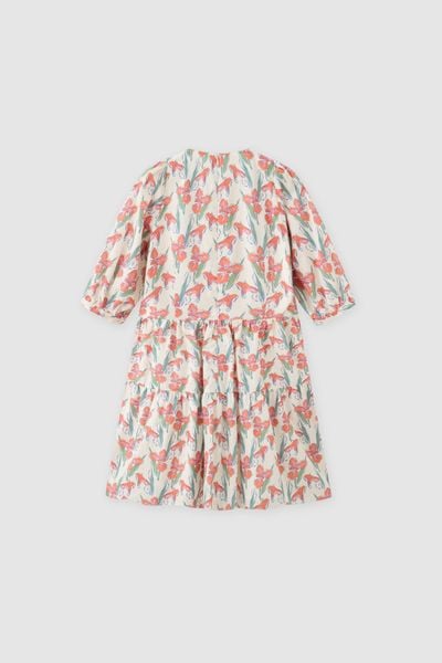 Đầm mini feminine thô lụa hoa nhỡ nhiều màu