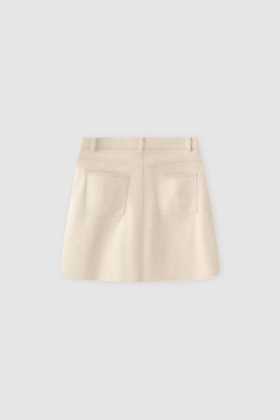 Chân váy mini casual khaki kem