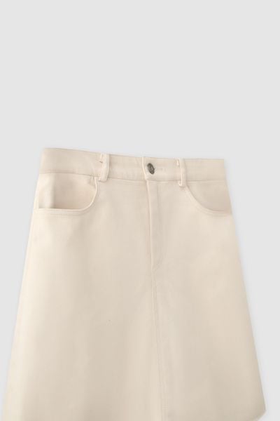 Chân váy mini casual khaki kem