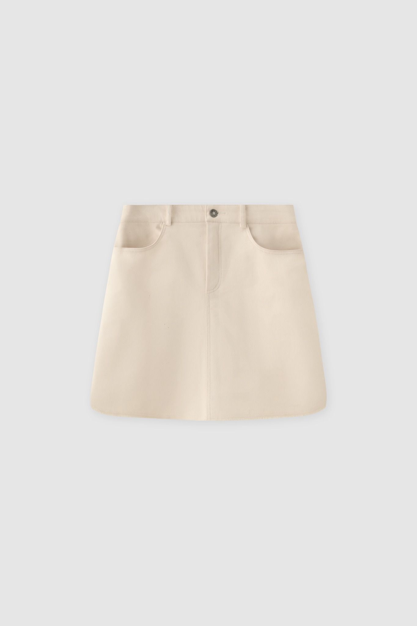 Chân váy mini casual khaki kem