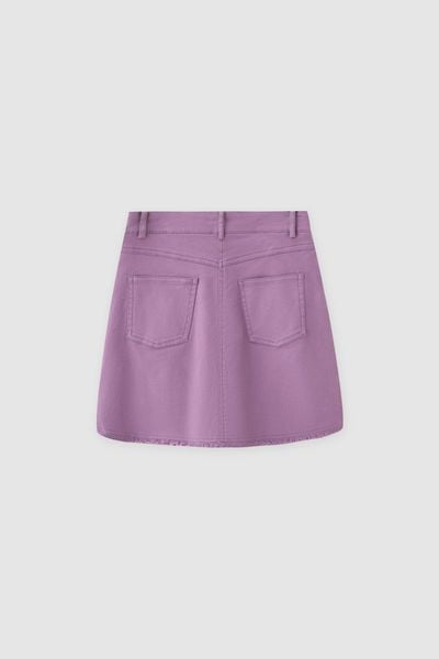 Chân váy mini casual khaki tím thạch anh