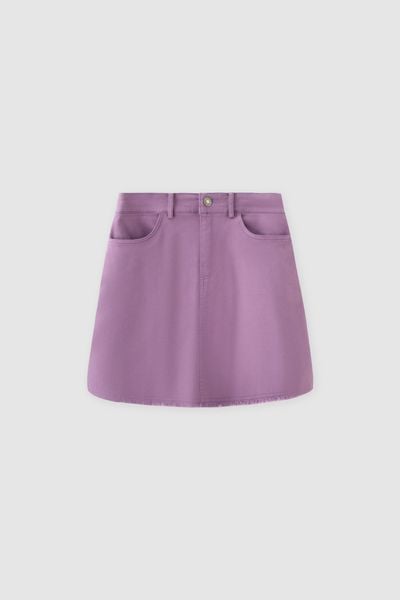 Chân váy mini casual khaki tím thạch anh