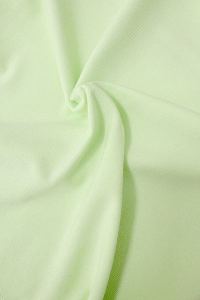 Áo phông crop casual thun tăm xanh thêu thân trước