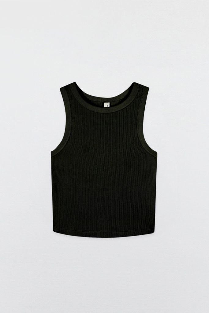 Áo Tanktop crop thun tăm màu đen