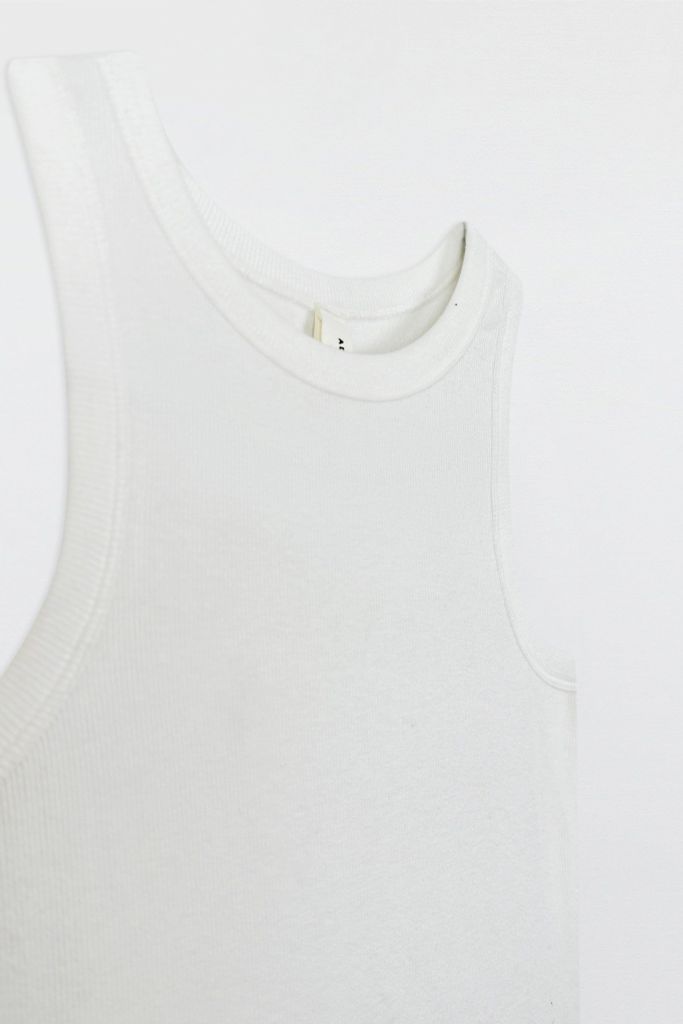 Áo Tanktop crop thun tăm trắng