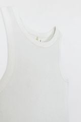 Áo Tanktop crop thun tăm trắng