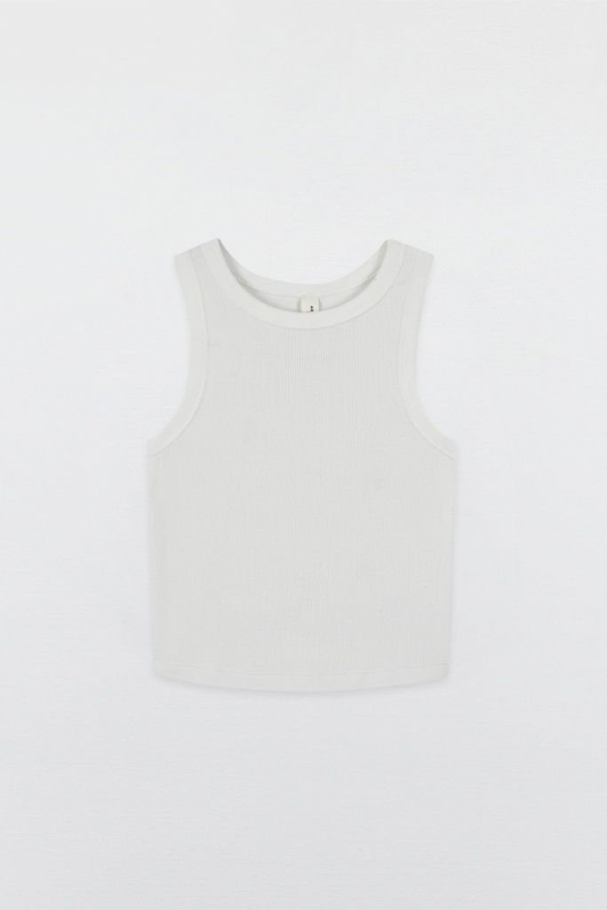 Áo Tanktop crop thun tăm trắng