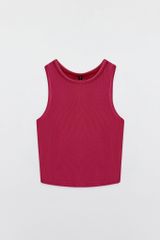 Áo Tanktop crop thun tăm hồng