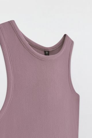 Áo Tanktop crop thun tăm tím khói