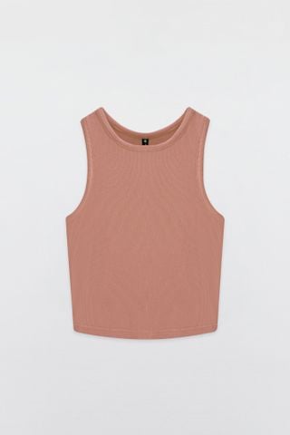 Áo Tanktop crop thun tăm cam đào