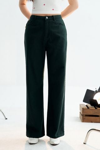 Quần culottes casual style kaki deep green