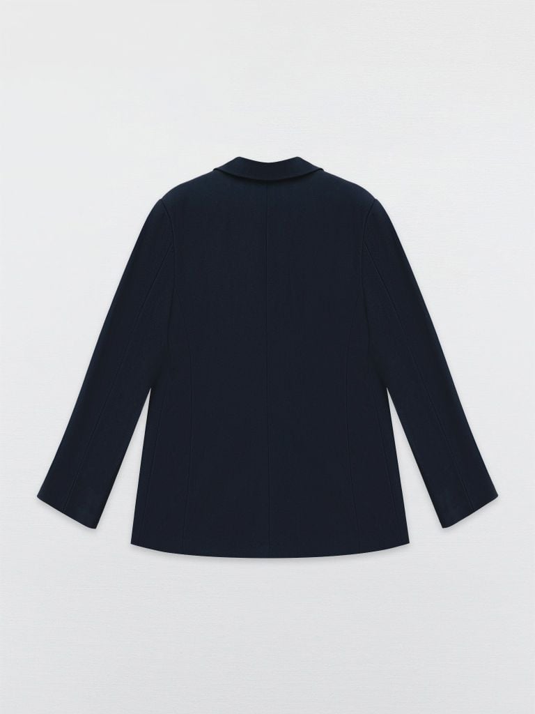 Áo blazer tech navy phối cửa tay