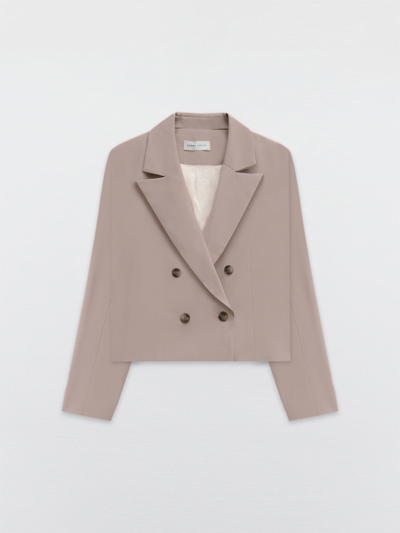 Áo blazer crop beige eo nhẹ basic