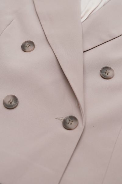 Áo blazer crop beige eo nhẹ basic